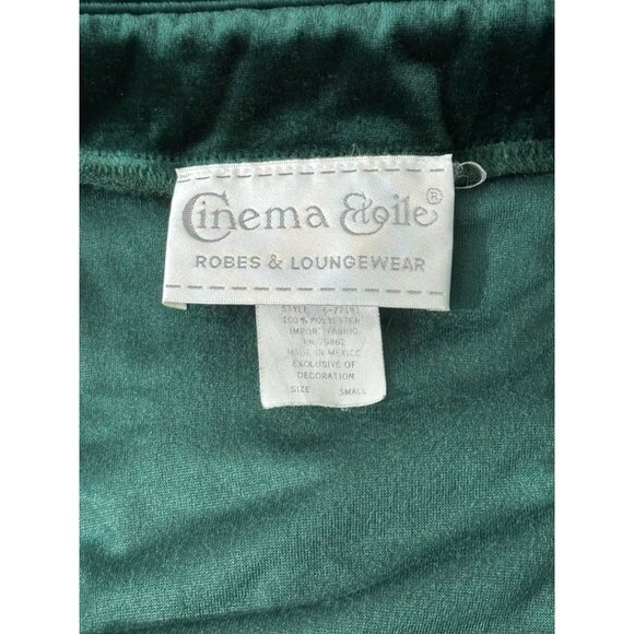 Cinema Etoile Green Floral Velvet Robe Small - Picture 6 of 10